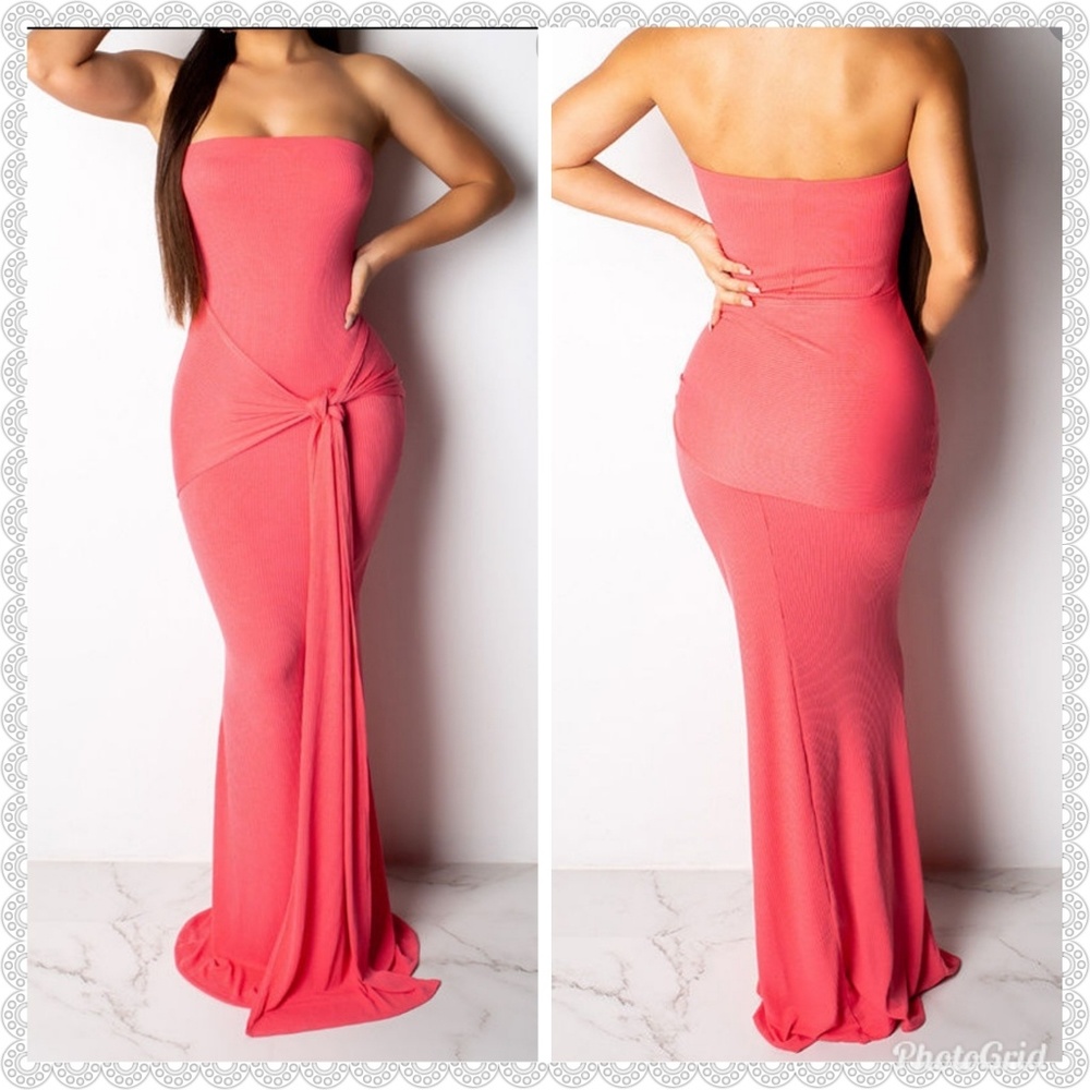 WATERMELON strapless dress